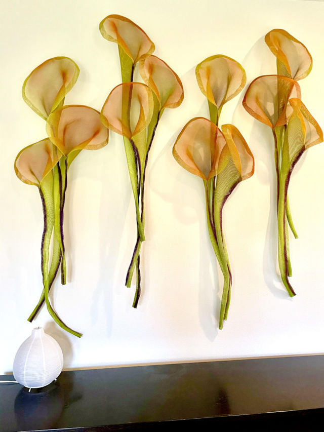 Wall Sculpture Four Calla Bunches